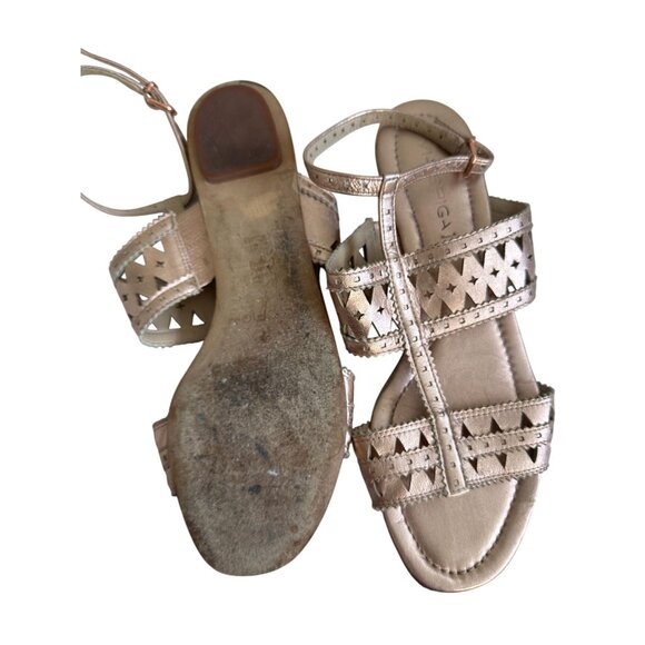 VIA SPIGA Rose Gold Leather Gladiator Sandals Size 10 - Picture 7 of 9